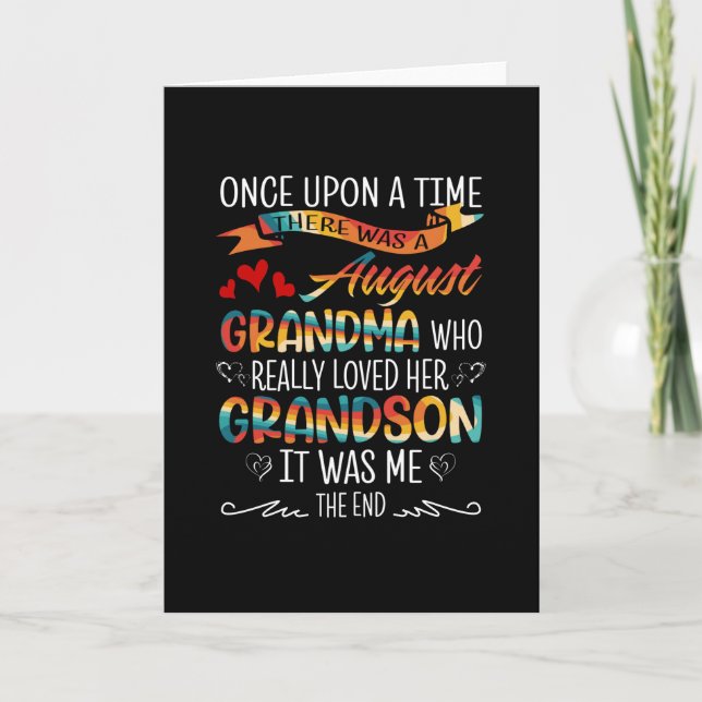 Carte Mémé d'août qui aimait vraiment ses petits-fils (Devant)