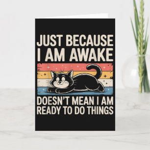 Carte Mème de chat paresseux drôle Amateur de trucs biza
