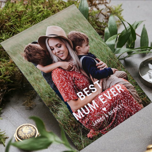 Carte MÊME MEILLEURE MUM JAMAIS Coeur Fête des Mères Pho (Créateur téléchargé)