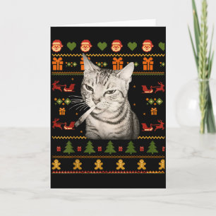 Carte Mèmes de chats qui fument drôles pour les sweaters
