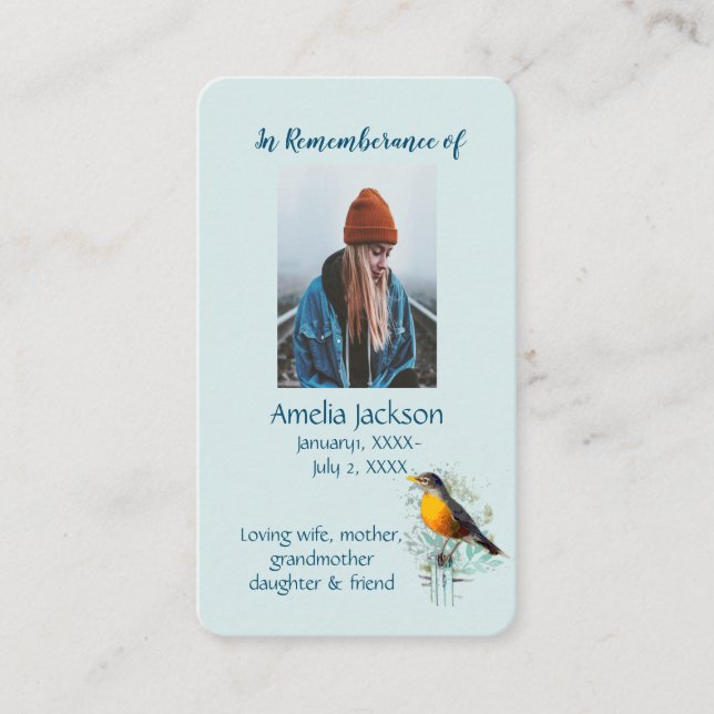 Carte mémoire American Robin Christian (Devant)