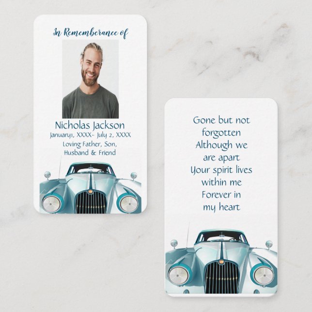 Carte mémoire commémorative Véhicule automobile Vi (Devant / Derrière)