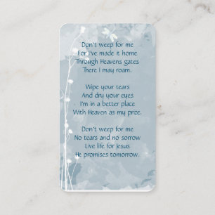 Carte mémoire mémorial Fleur blanche