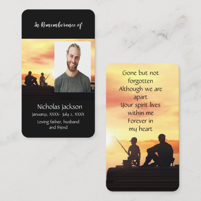 Carte mémoire Memorial Pêcheur Pêcheur Sport (Devant / Derrière)