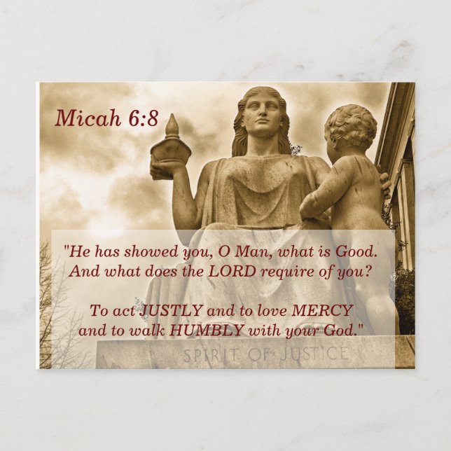 Carte mémoire Micah 6:8 Bible Verset (Devant)