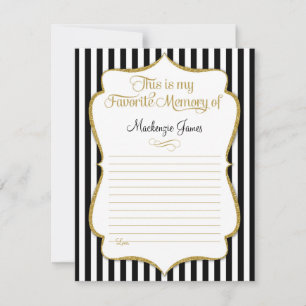 Carte mémoire préférée Anniversaire Souvenirs Blac