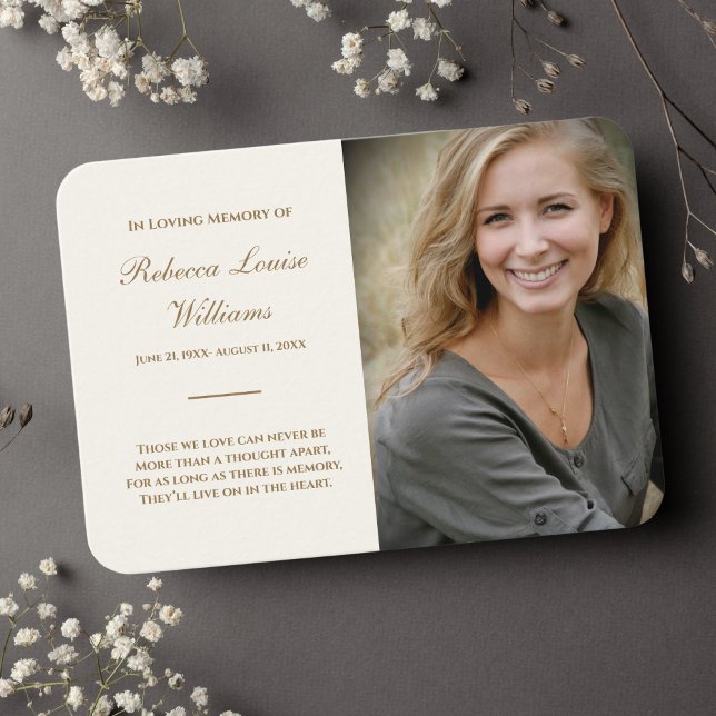 Carte Mémorial avec photo Funeral Gold (Custom Photo Memorial Card)