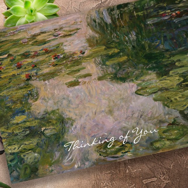 Carte Mémorial Bereavement Eau Lys Sympathie (Water Lilies Elegant Memorial Sympathy Cards. Sorry for Your Loss Cards.)