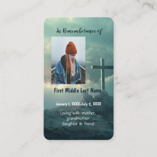 Carte mémorial Croix chrétienne sur une colline