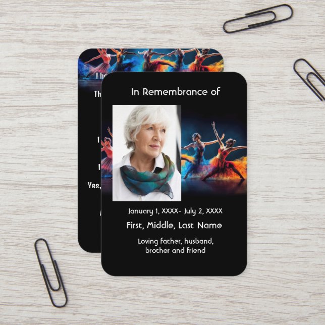 Carte Memorial Danser danser danser (Devant/Arrière en situation)