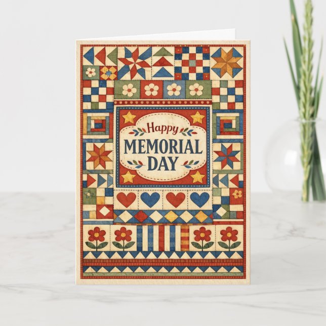 Carte Memorial Day Patchwork Quilt  (Devant)