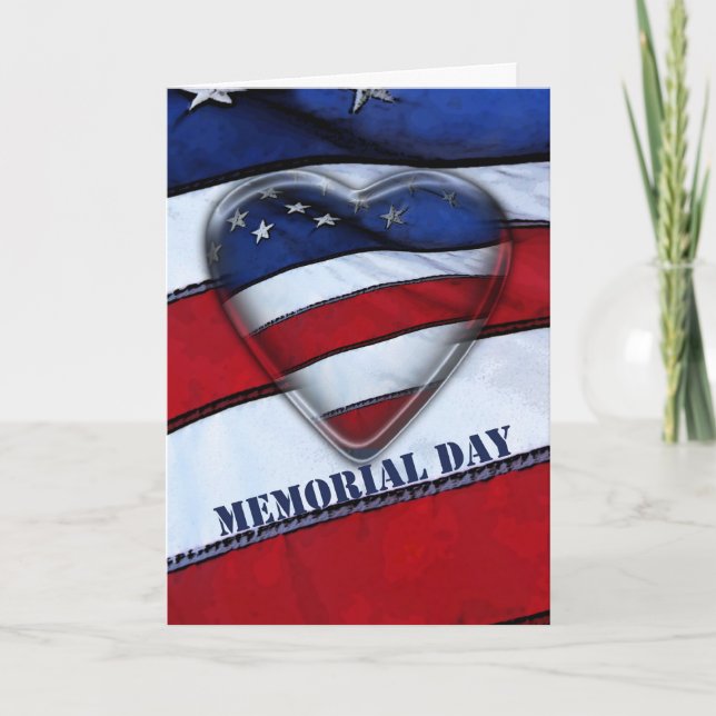 Carte Memorial Day Patriotic Heart (Devant)