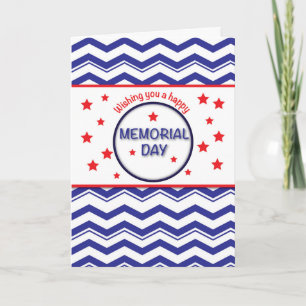Carte Memorial Day, Patriotique Chevron Stripes, Stars R