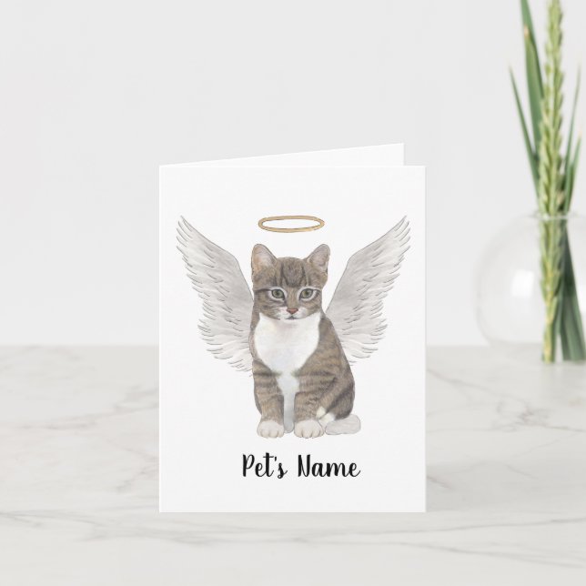 Carte Mémorial de la Sympathie du chat Grey Tabby (Devant)