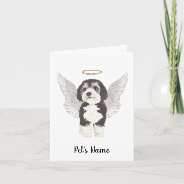 Carte Mémorial de la sympathie du chien Bernedoodle (Devant)