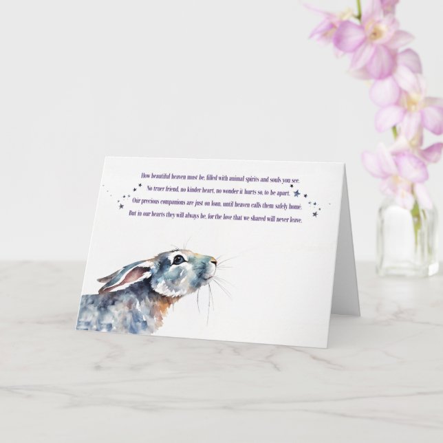 Carte Mémorial de la sympathie lapin lapin (Orchidée)