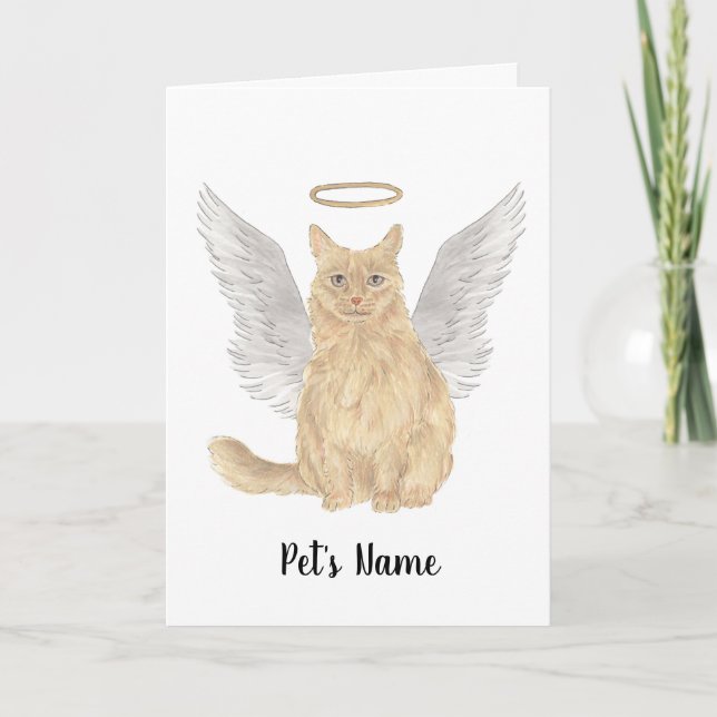 Carte Mémorial de la Sympathie Orange Maine Coon (Devant)
