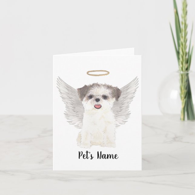 Carte Mémorial de la Sympathie Shih Tzu Brown et blanche (Devant)