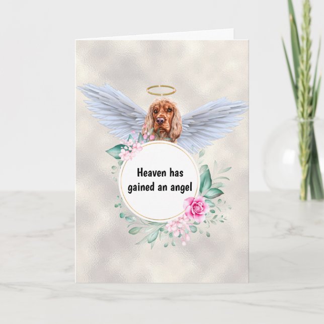 Carte Mémorial des animaux espagnols chien ailes d'ange  (Devant)