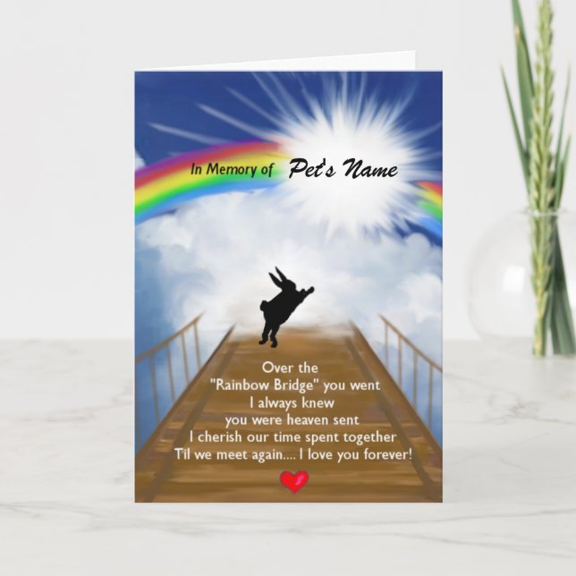 Carte Mémorial du Pont Arc en Ciel pour les lapins (Devant)