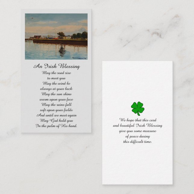 Carte Memorial Irish Sympathy (Devant / Derrière)