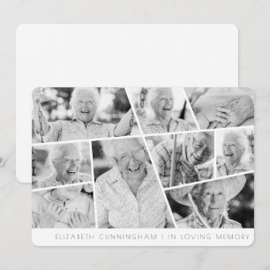 Carte Memorial Modern Simple Chic 9 Photo Collage