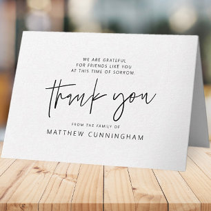 Carte Mémorial moderne minimaliste noir et blanc