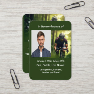 Carte Memorial Pocket Card Vélo de montagne