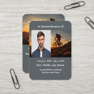 Carte Memorial Pocket Card Vélo de montagne