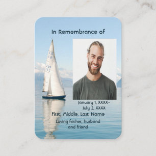 Carte Memorial Pocket Card Voilier