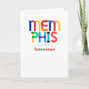 Carte Memphis Tennessee Mid Century, Pop Art,