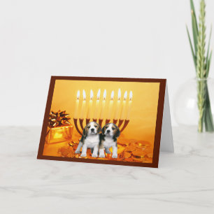 Carte Menorah2 de Chanukah de beagle