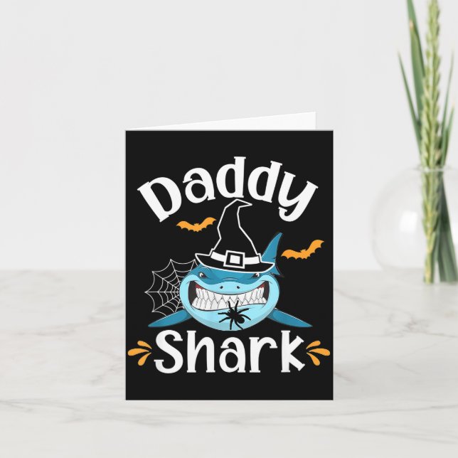 Carte Mens Daddy Shark Funny Halloween Daddy Announcemen (Devant)