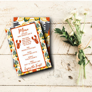 Carte menu à ébullition de poisson - Fête de fruit