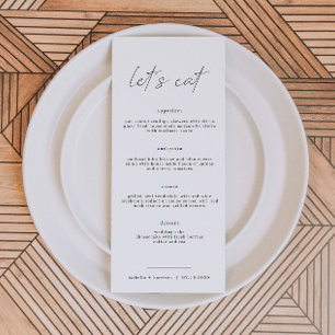 Carte menu ALINA minimaliste Élégante Longue Mange