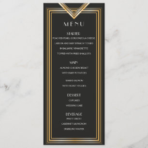 Carte menu Art déco années 20   Gatsby parti inspi