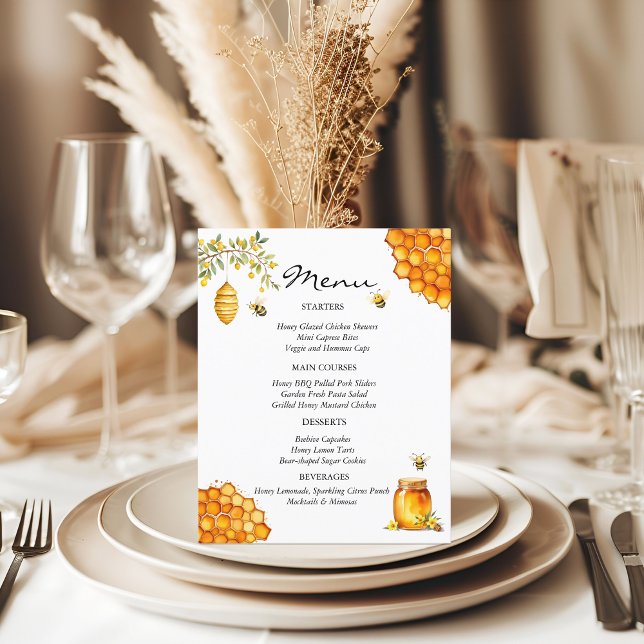 Carte Menu Baby shower de miel (Créateur téléchargé)