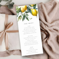 Carte menu Boho Minimal Jaune Lemon Garden Mariage