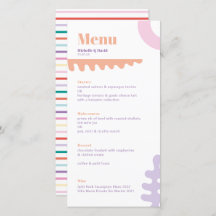 Carte menu Confetti Collage mariage