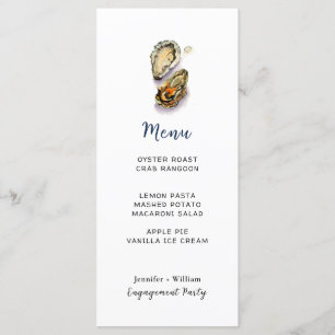 Carte menu de la soirée Oyster Seafood Party