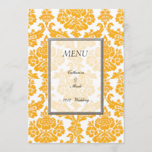 carte menu du dîner, damas