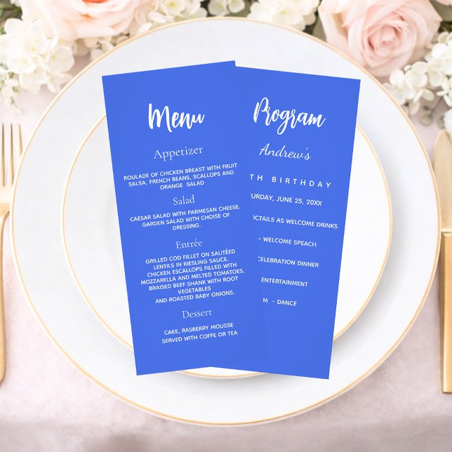 Carte menu du dîner du programme d'anniversaire Ro (Créateur téléchargé)
