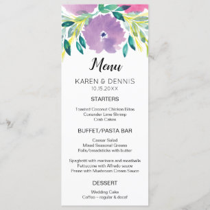 Carte menu Floral Blossom