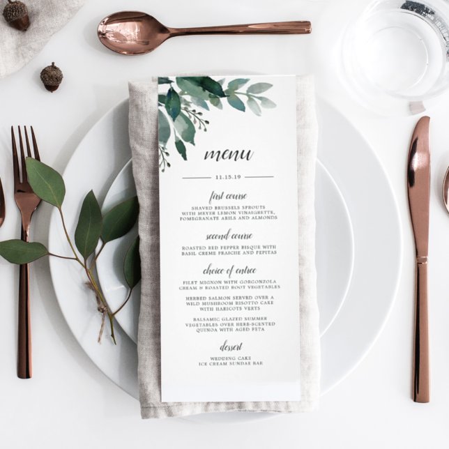 Carte menu Foliage abondante (Créateur téléchargé)