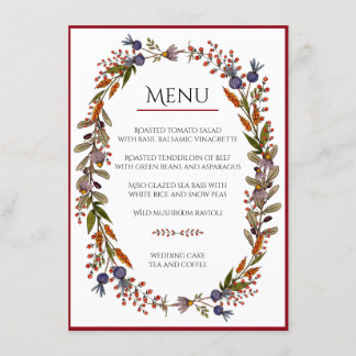 Carte menu Foliage d'automne