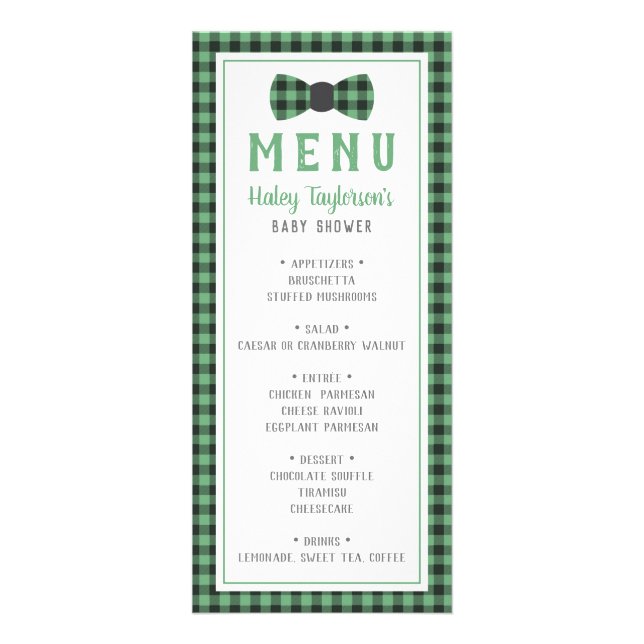 Carte menu Little Man, Baby shower (Devant)