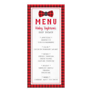 Carte menu Little Man, Baby shower