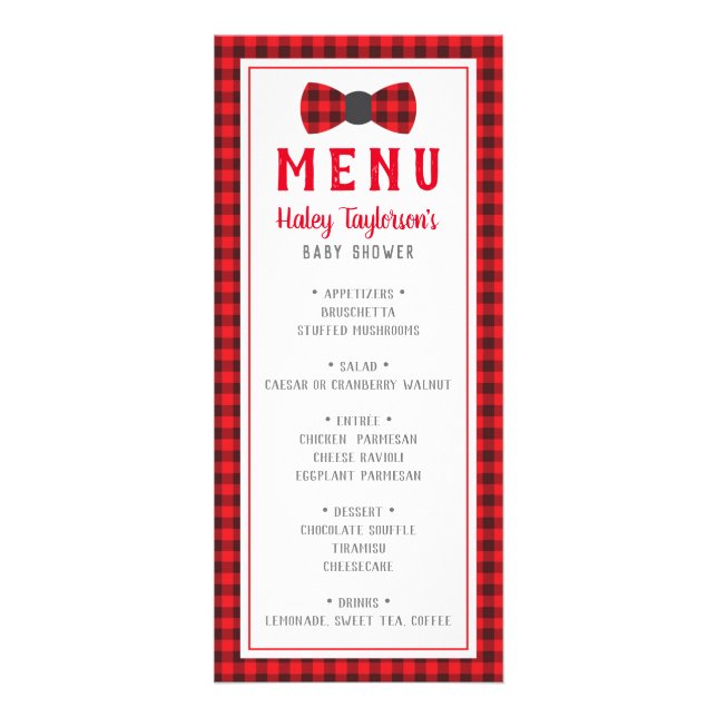 Carte menu Little Man, Baby shower (Devant)