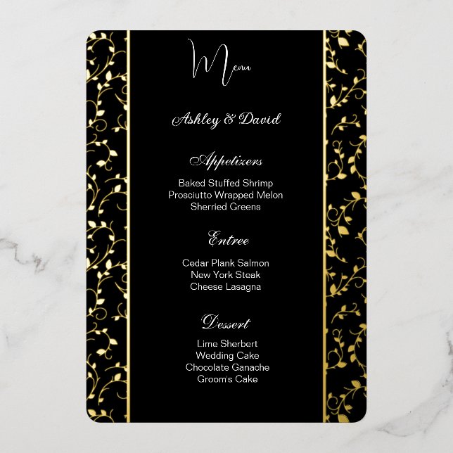 Carte menu Mariage (Recto)