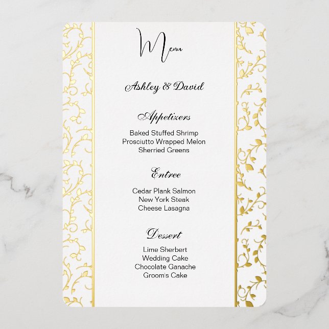 Carte menu Mariage (Recto)